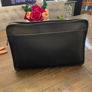 XL vintage Coach zip portfolio leather document laptop bag 5225 black